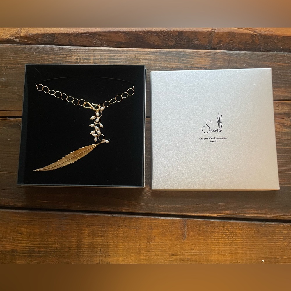Serena Van Rensselaer Bronze, Gold, & Pearl Willow Necklace